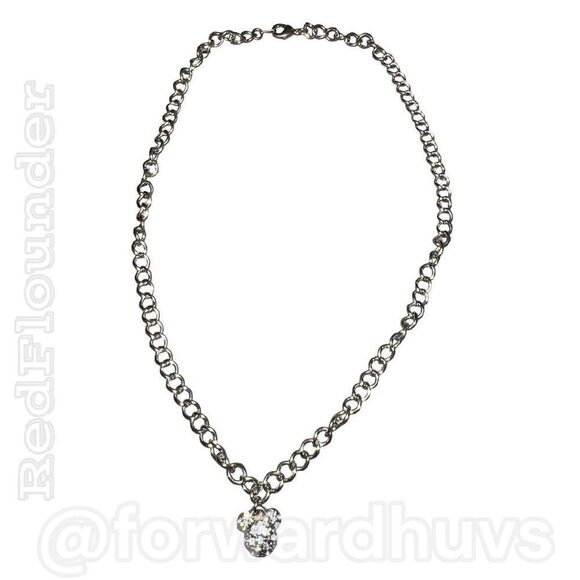 Disney Clear Rhinestone Mickey Mouse Ear Necklace - Sparkling Elegance - Picture 2 of 9